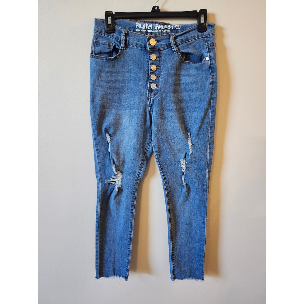 Pastel Jeans‎ Women's Size 11/30 Distressed Button Fly Denim Jeans